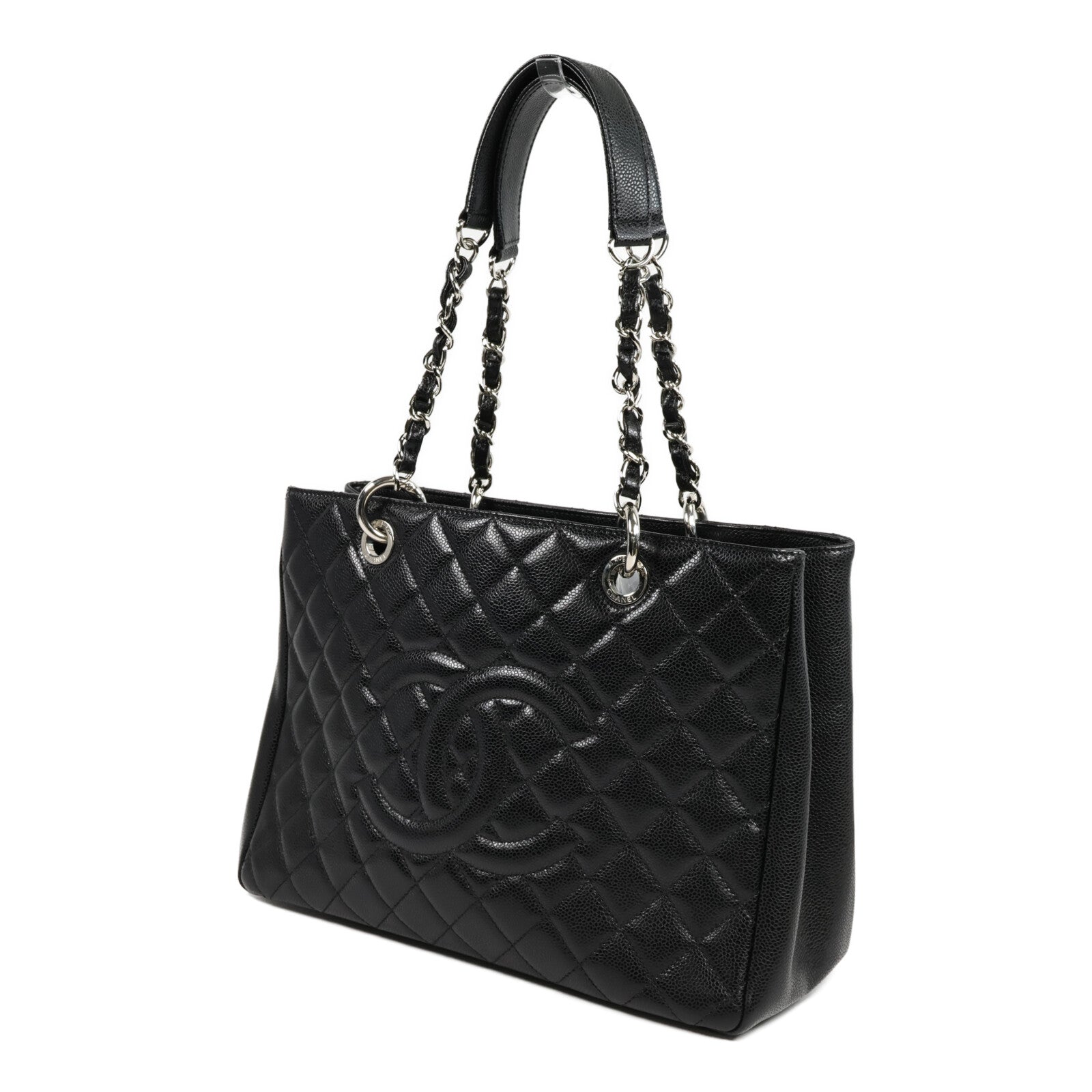CHANEL 牛皮皮革GST Grand Shopping Tote Bag鏈帶肩背袋