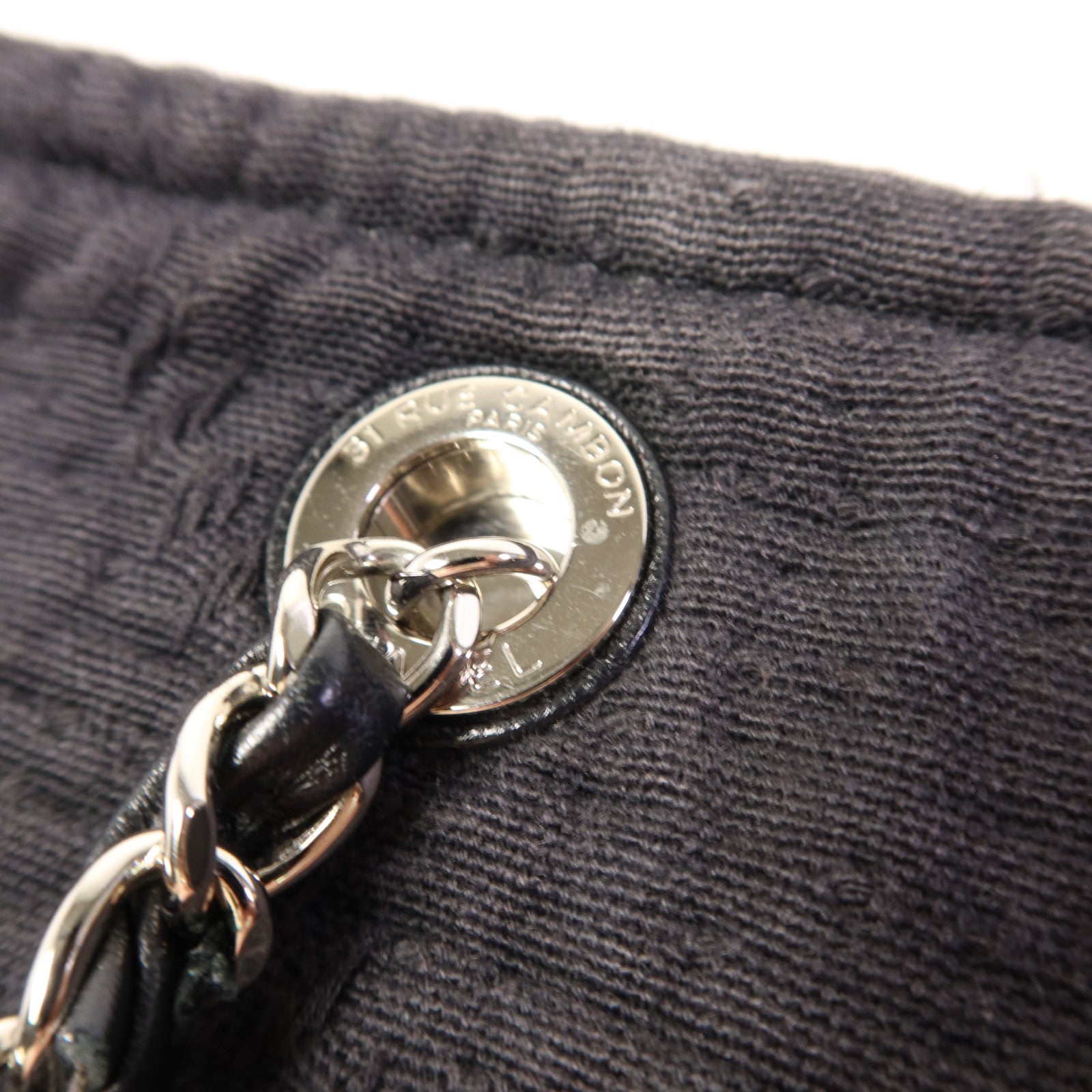 CHANEL 布料2 Way Shoulder Bag銀扣手挽肩背兩用袋