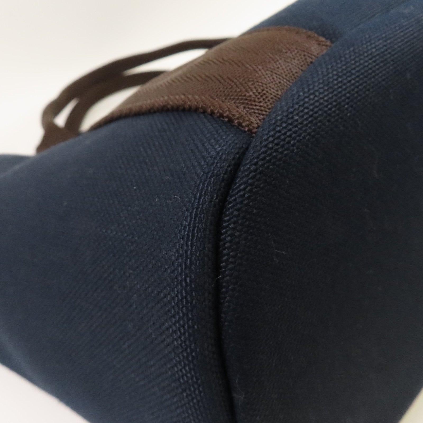 HERMES 帆布Sac De Pansage Groom銀扣手挽肩背兩用袋靛藍色