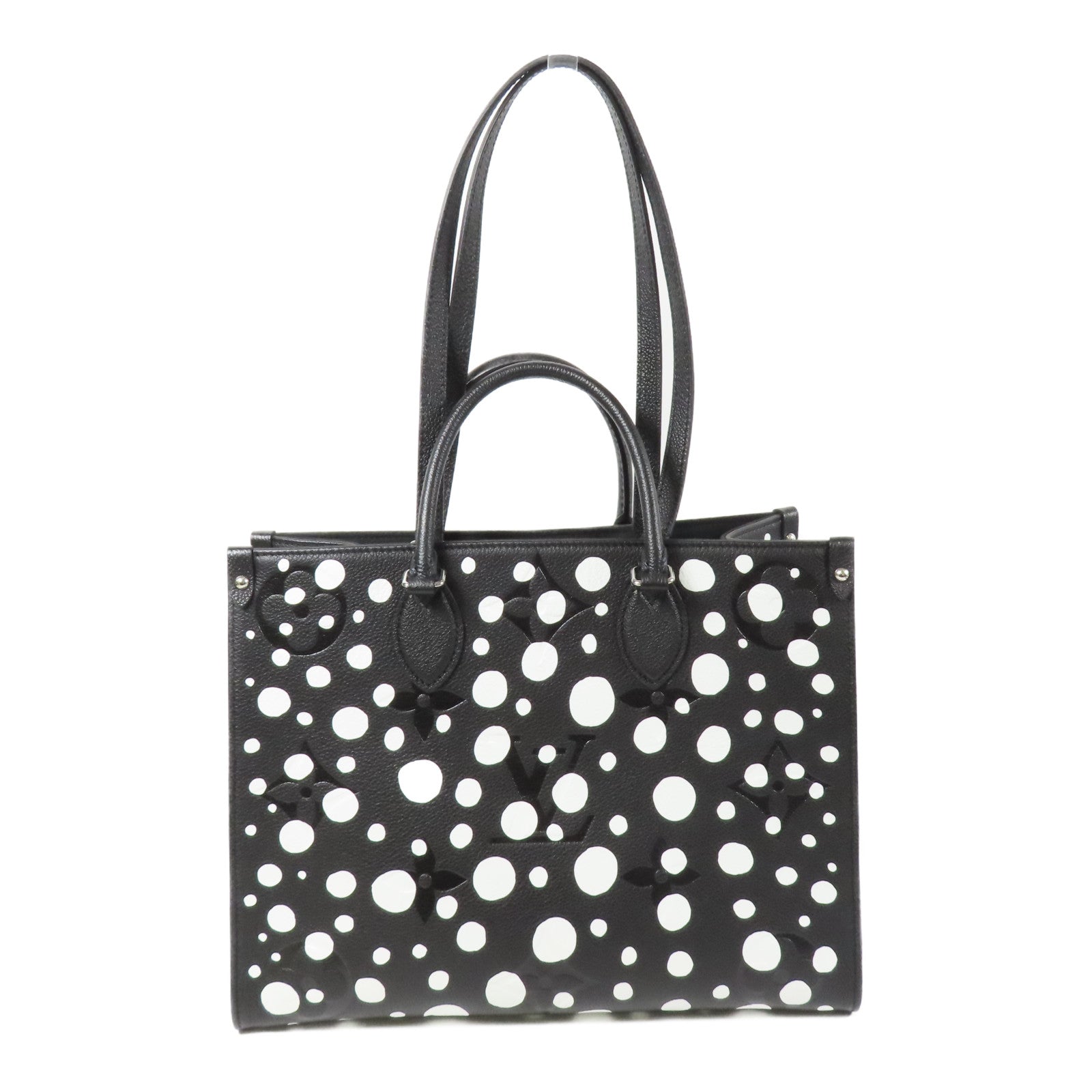 LOUIS VUITTON Embossed On The Go MM銀扣手挽肩背兩用袋