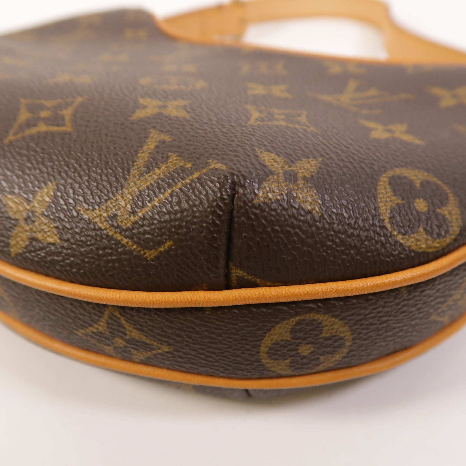 LOUIS VUITTON Monogram Pochette Croissant金扣肩背袋棕色