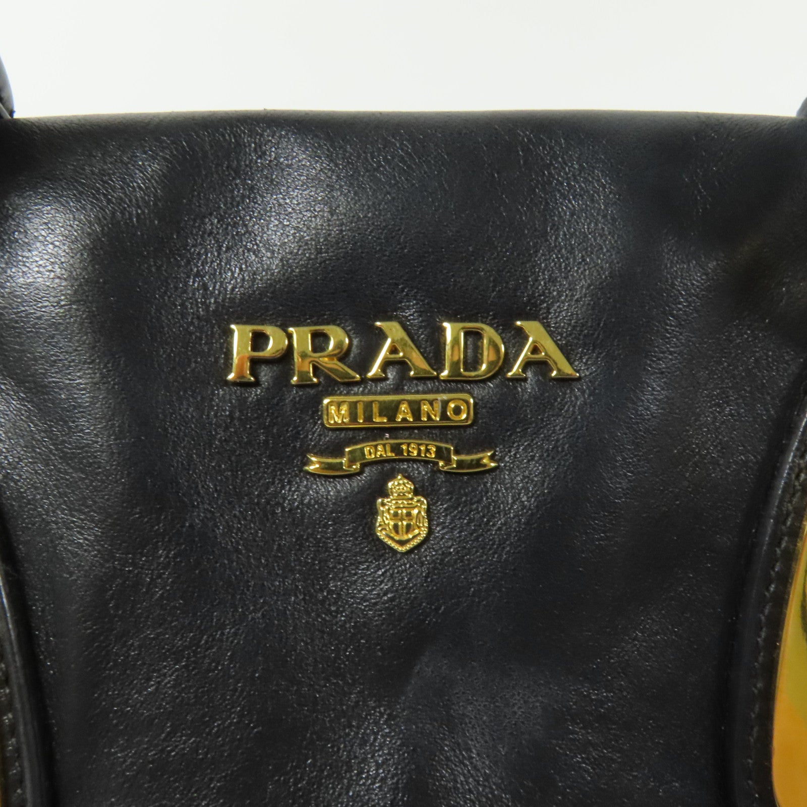 PRADA 牛皮皮革Bauletto金扣手挽袋