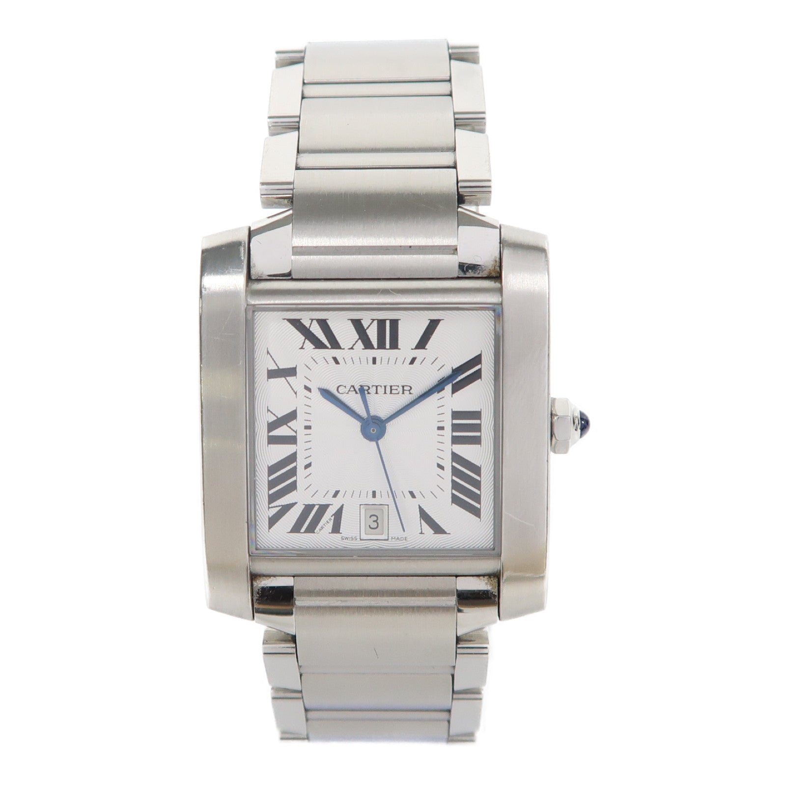CARTIER Tank Francaise不鏽鋼手錶自動機芯銀色