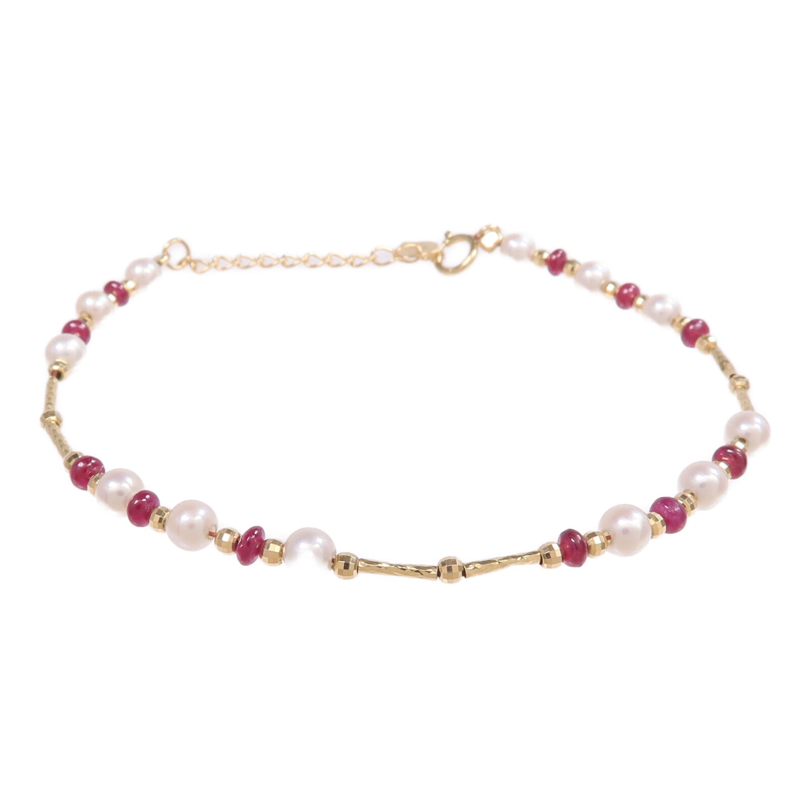 JEWELRY 18K黃金Ruby Pearl Bracelet紅寶石/珍珠手鏈