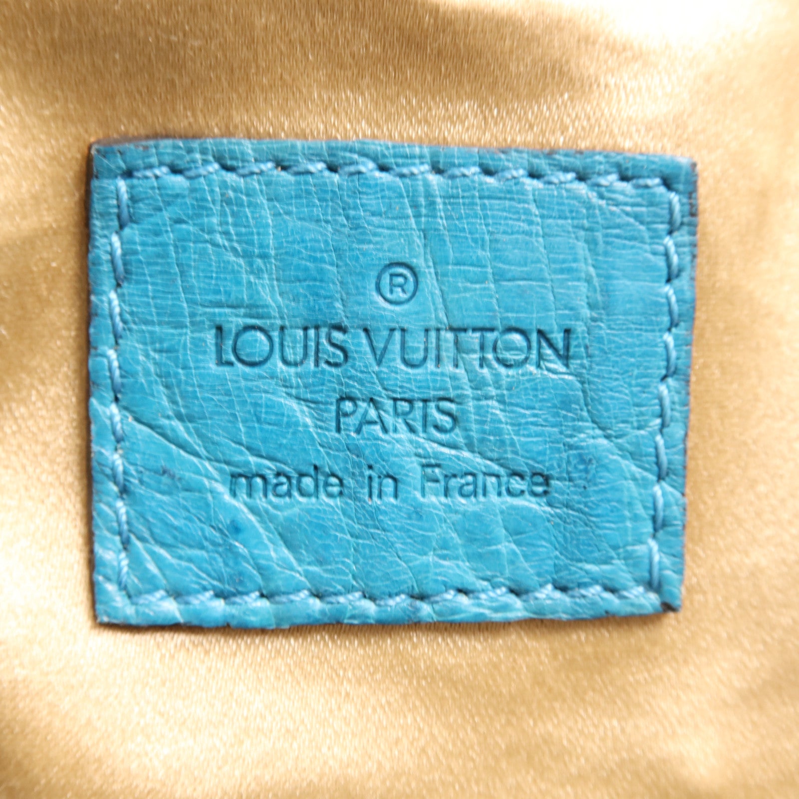 LOUIS VUITTON 鴕鳥皮革Theda GM金扣肩背袋