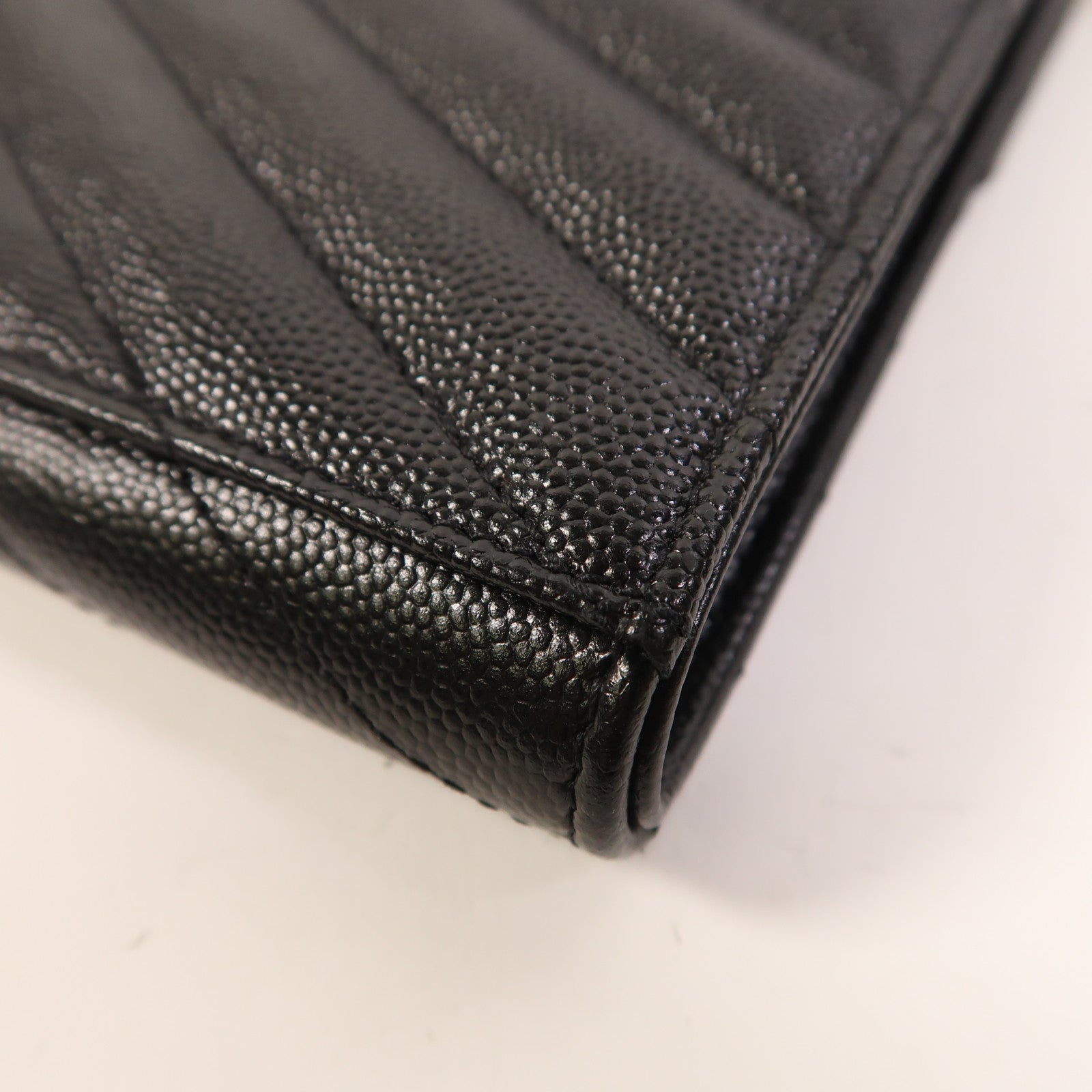 SAINT LAURENT 牛皮皮革Pouch銀扣手拿包