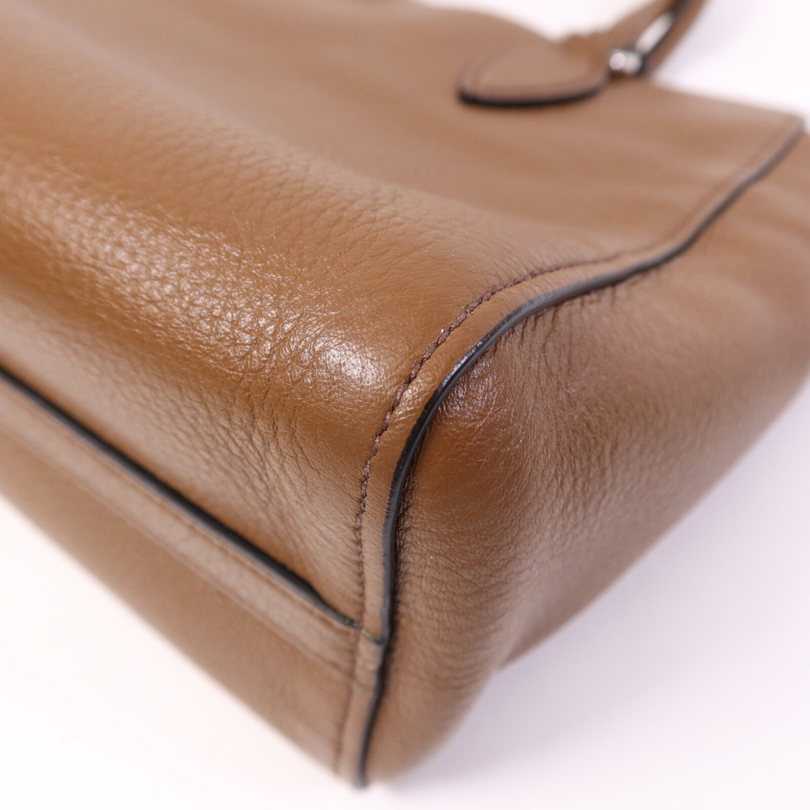 PRADA 牛皮皮革2 Way Shoulder Bag銀扣手挽肩背兩用袋