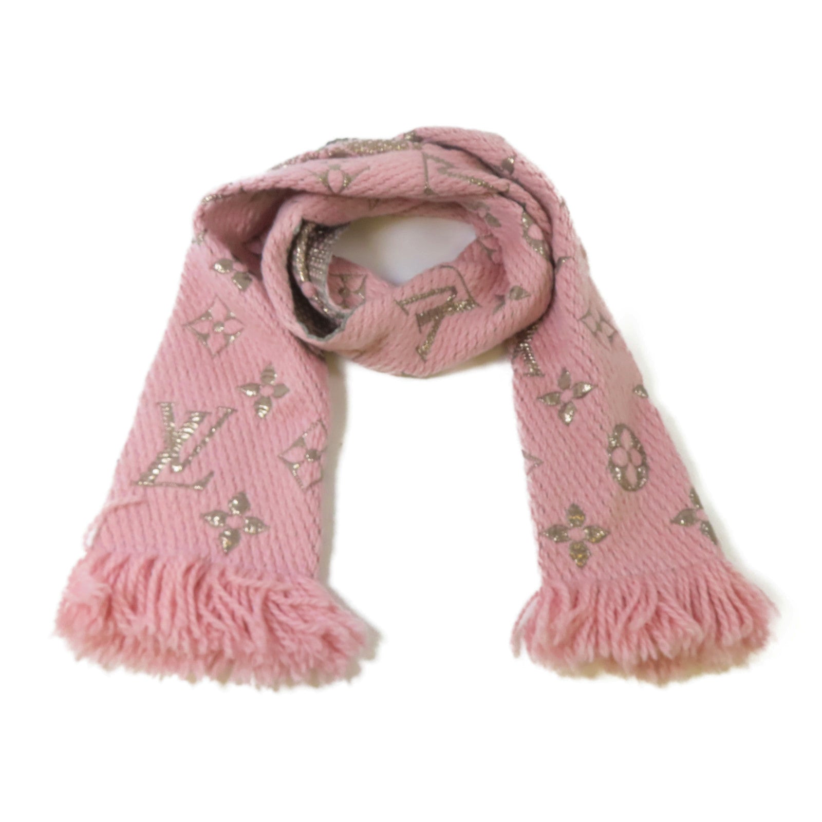 LOUIS VUITTON 羊毛/絲質Scarf頸巾粉紅色