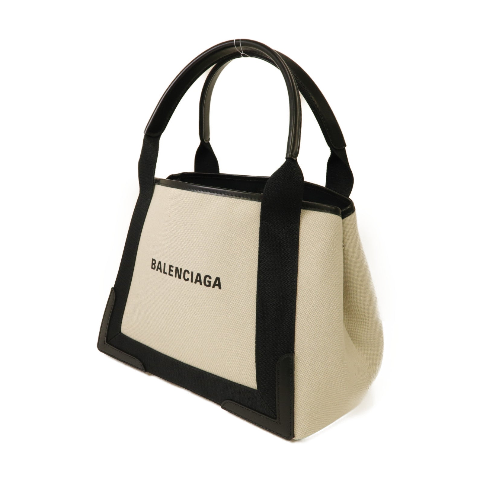 BALENCIAGA 帆布Tote Bag銀扣手挽袋白色/黒色