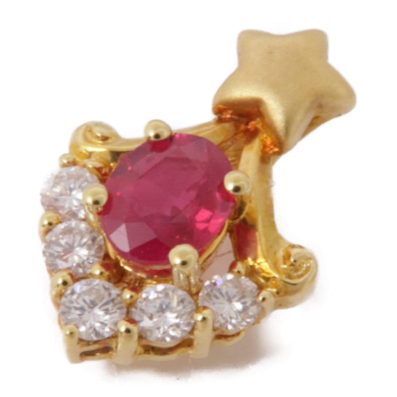 JEWELRY 18K黃金Ruby/Diamond Pendant Top紅寶石/鑽石吊墜