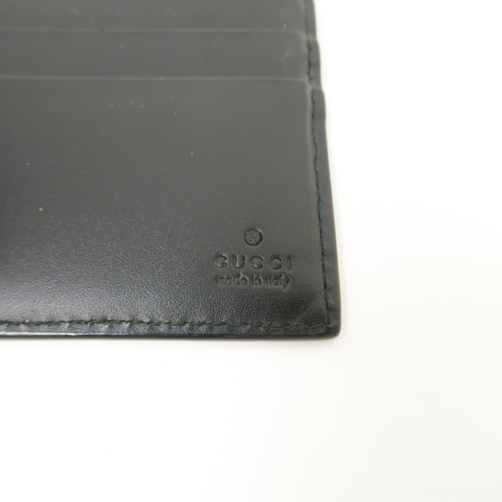 GUCCI 牛皮皮革Guccissima Money Clip Wallet銀扣錢包黑色
