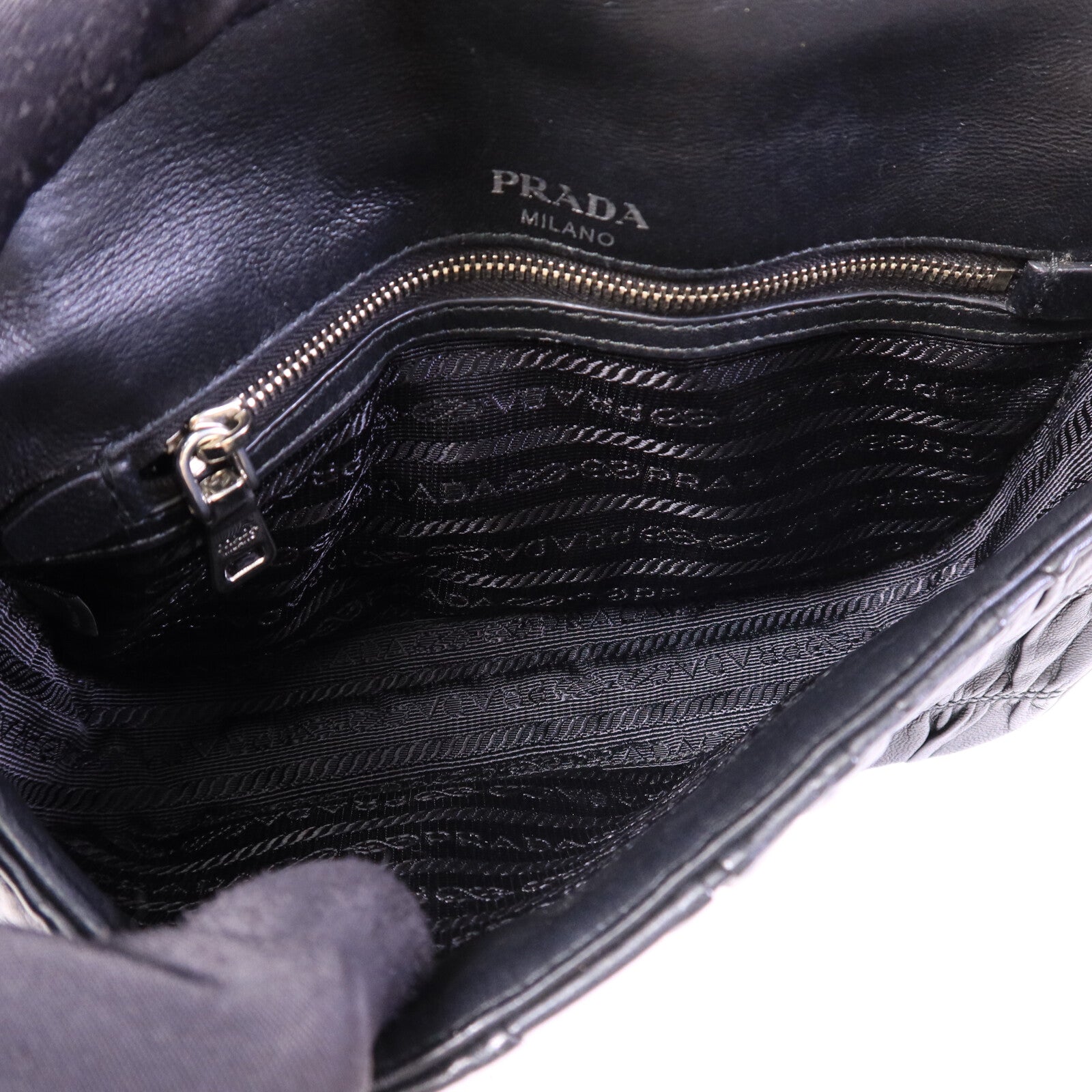 PRADA 羊皮皮革Shoulder Bag鏈帶肩背袋