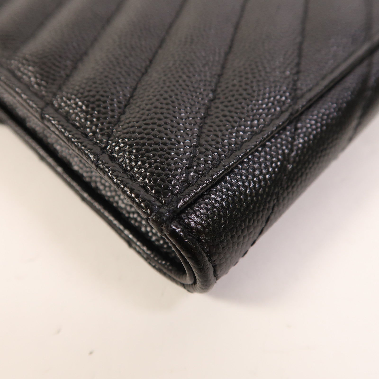 SAINT LAURENT 牛皮皮革Pouch銀扣手拿包