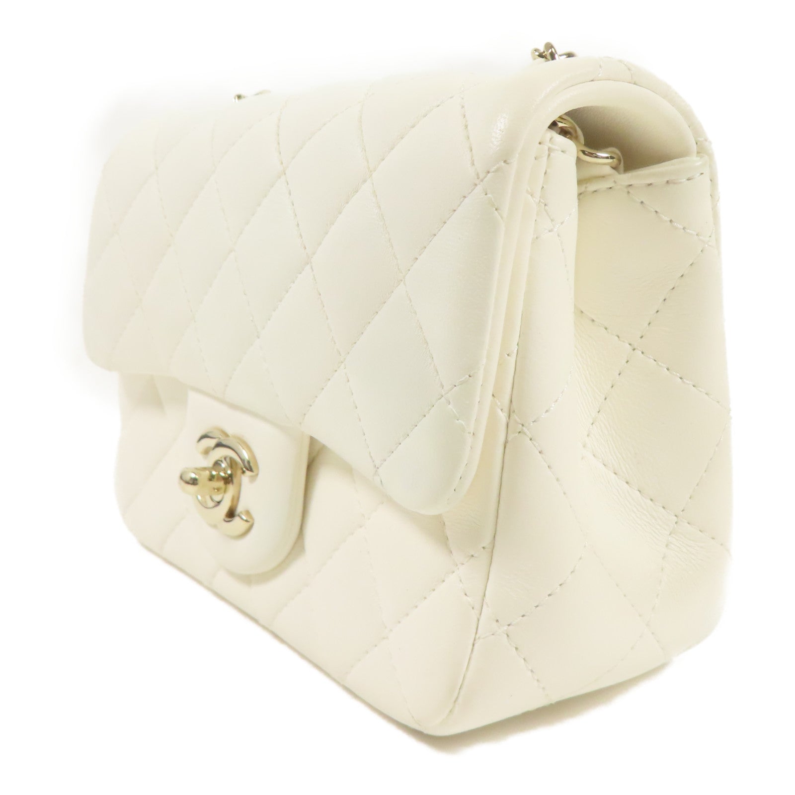CHANEL 羊皮皮革Classic Mini 17cm金扣鏈帶肩背袋