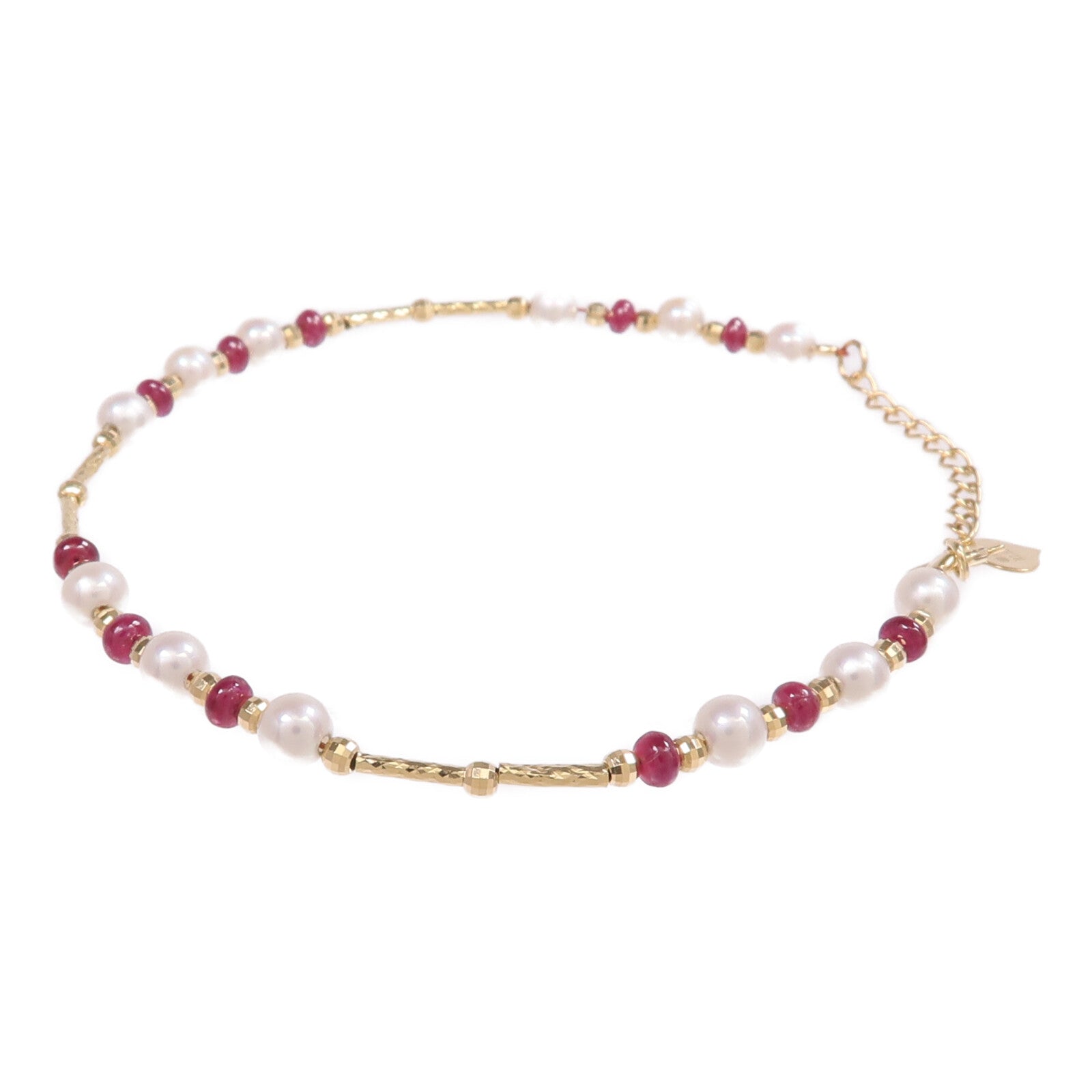 JEWELRY 18K黃金Ruby Pearl Bracelet紅寶石/珍珠手鏈