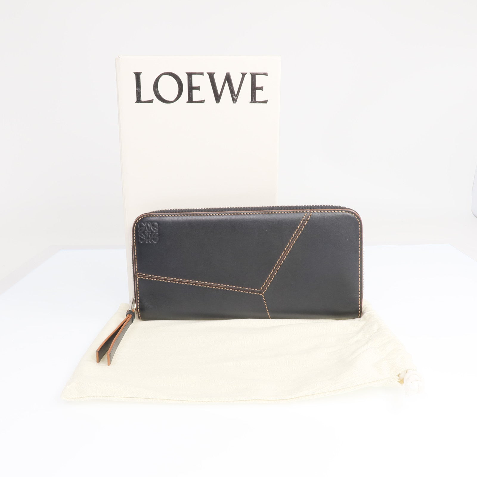 LOEWE 牛皮皮革Long Wallet銀扣長錢包