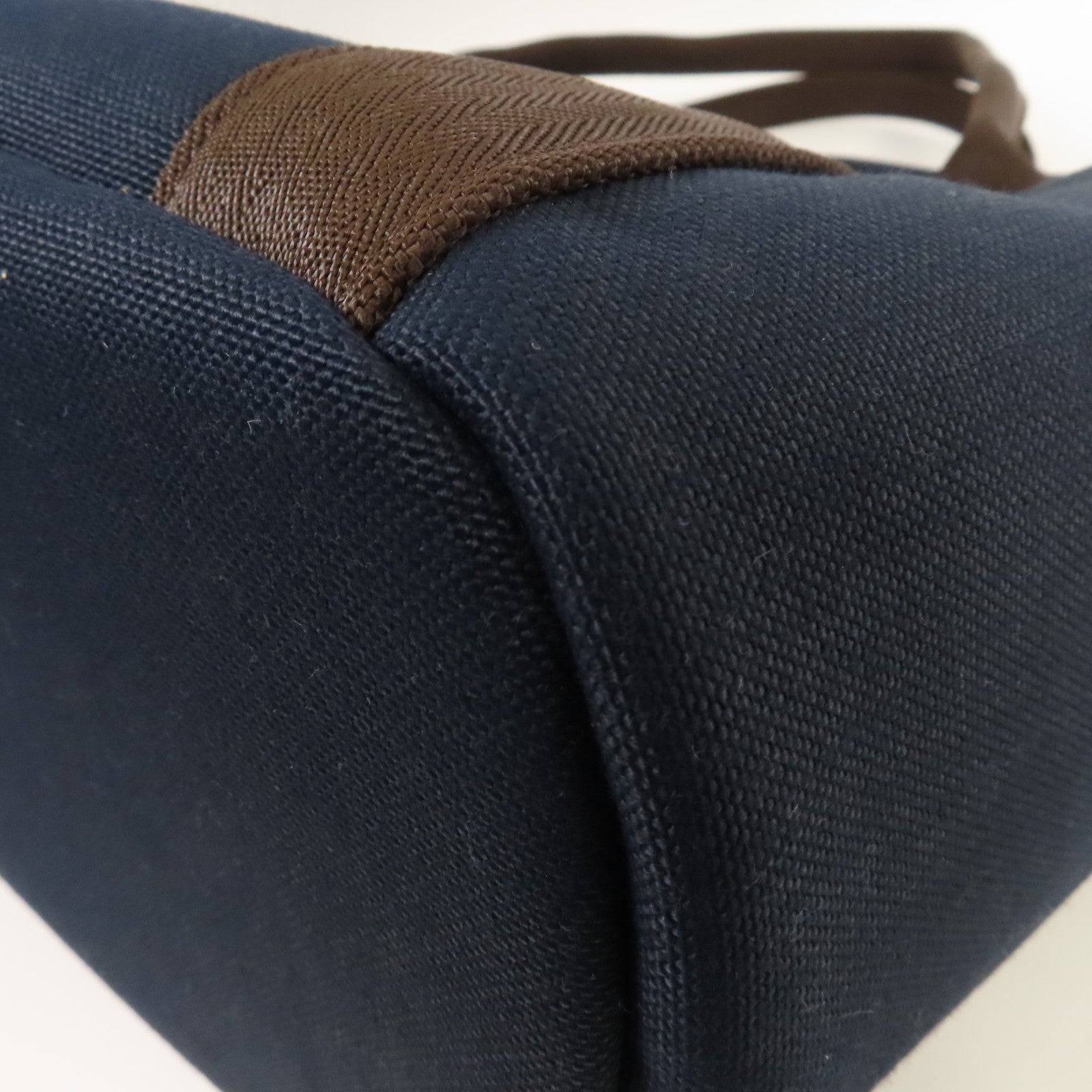 HERMES 帆布Sac De Pansage Groom銀扣手挽肩背兩用袋靛藍色