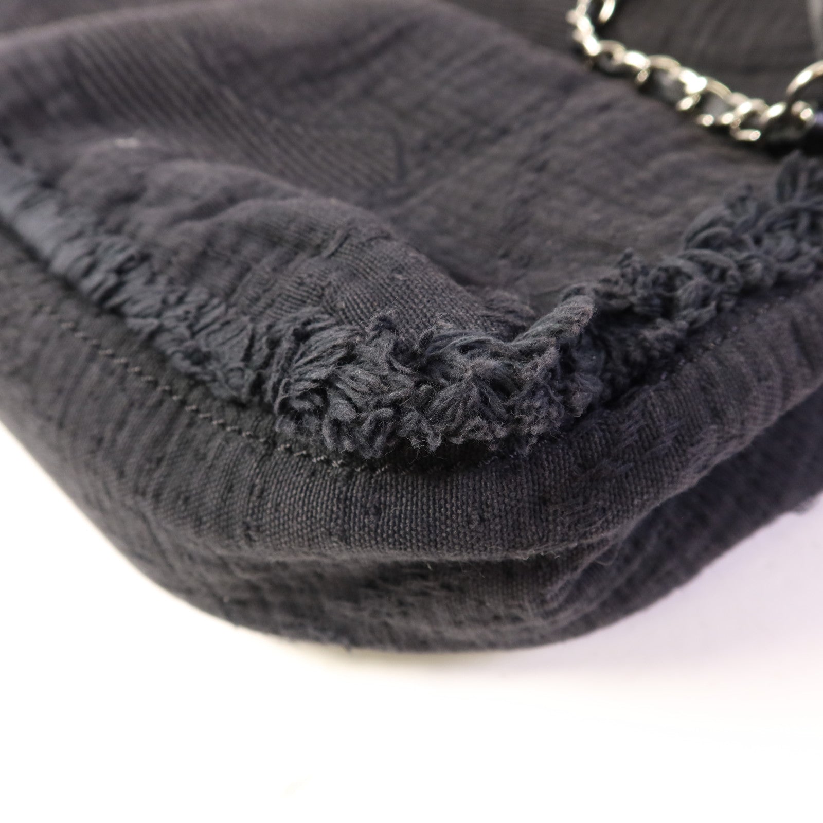 CHANEL 布料2 Way Shoulder Bag銀扣手挽肩背兩用袋