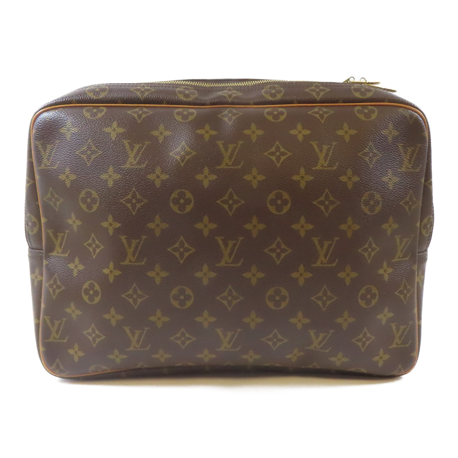 LOUIS VUITTON Monogram Reporter GM金扣肩背袋啡色