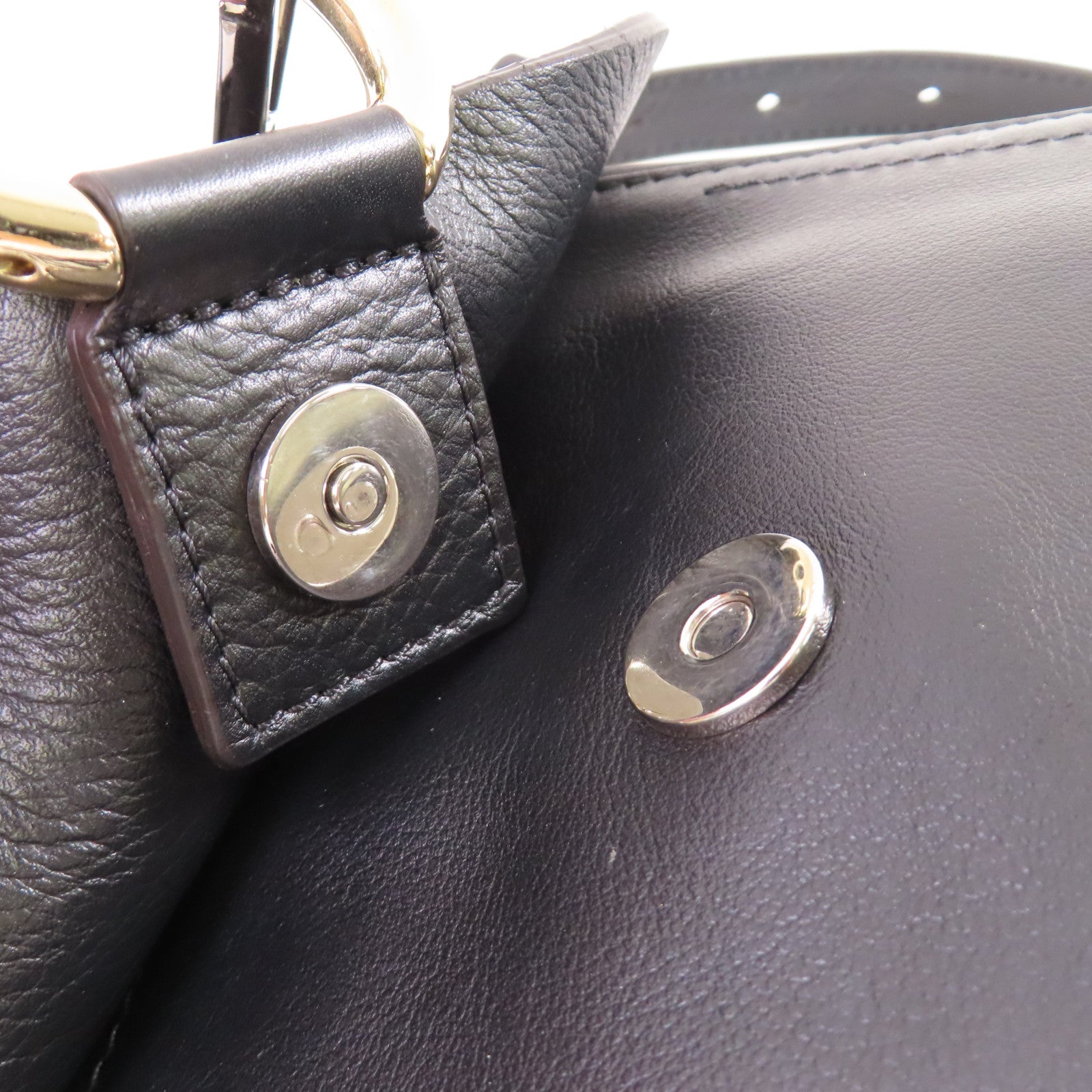 Chloe 牛皮皮革Faye 2Way Backpack金扣肩背背包兩用袋黑色