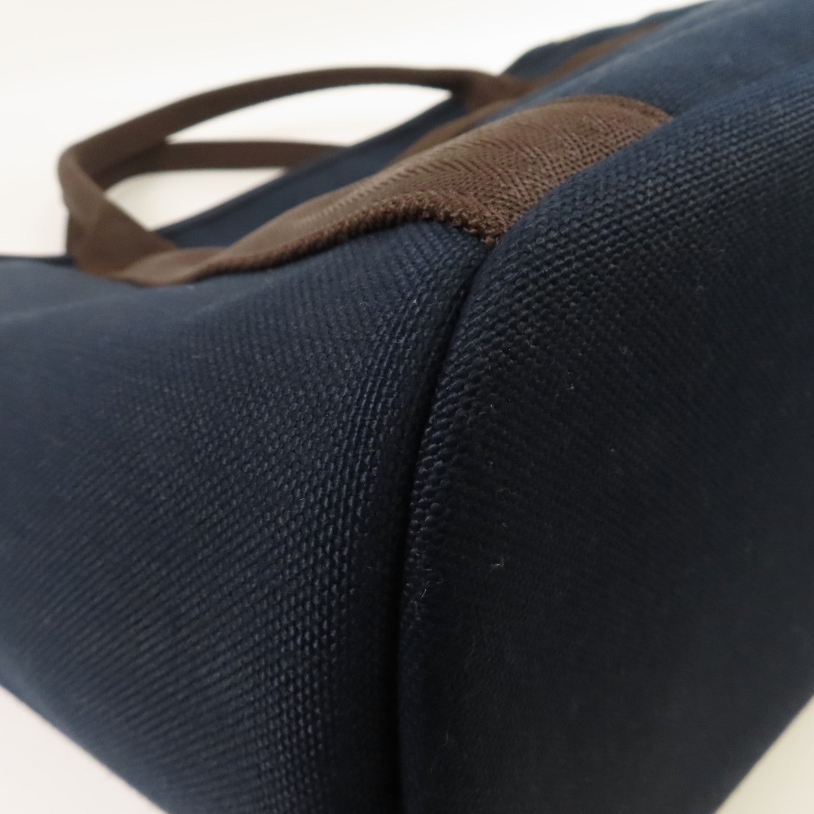 HERMES 帆布Sac De Pansage Groom銀扣手挽肩背兩用袋靛藍色