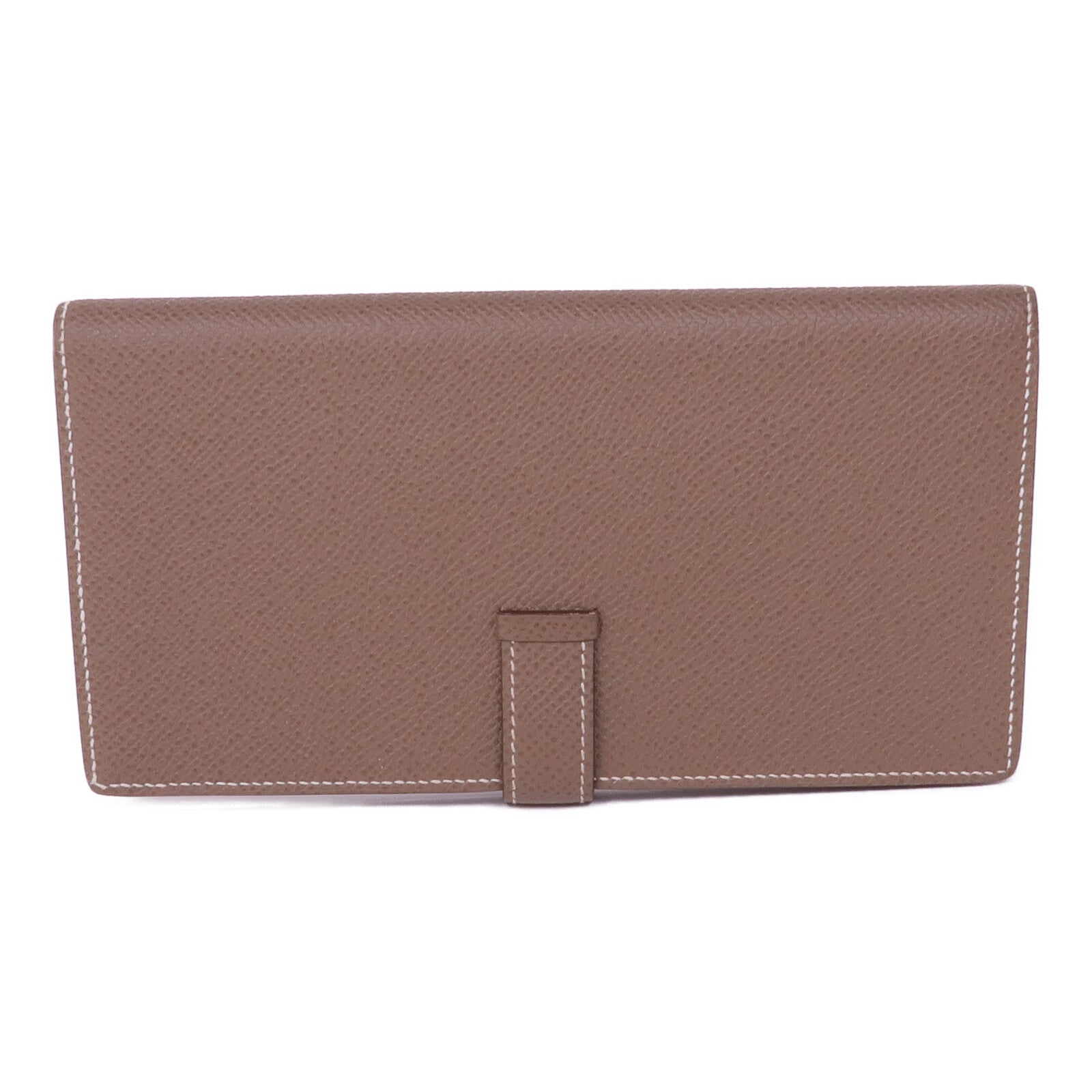 HERMES Epsom皮革Bearn Soufflet金扣長錢包Etoupe