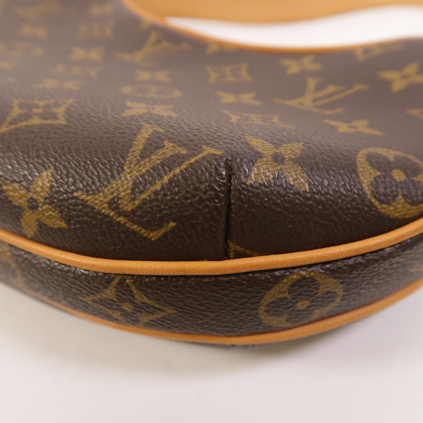 LOUIS VUITTON Monogram Pochette Croissant金扣肩背袋棕色