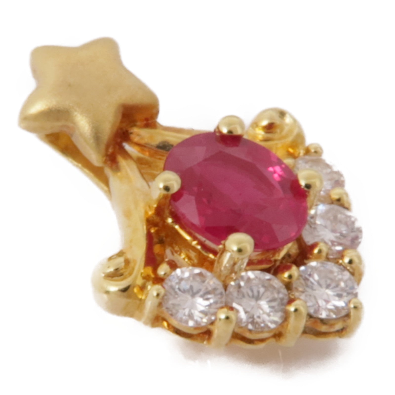 JEWELRY 18K黃金Ruby/Diamond Pendant Top紅寶石/鑽石吊墜