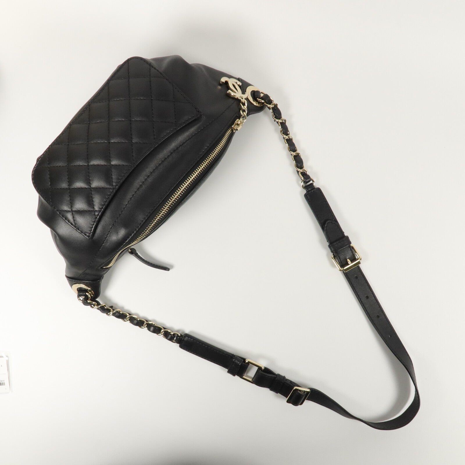 CHANEL 羊皮皮革Waist Bag鏈帶腰包