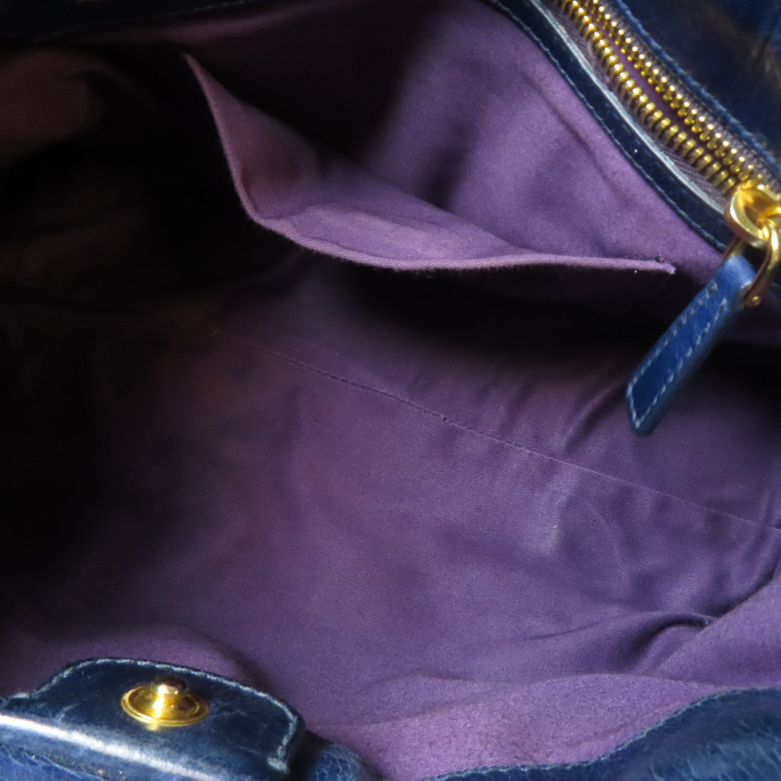 Miu Miu 牛皮皮革Shoulder Bag金扣肩背袋深藍色