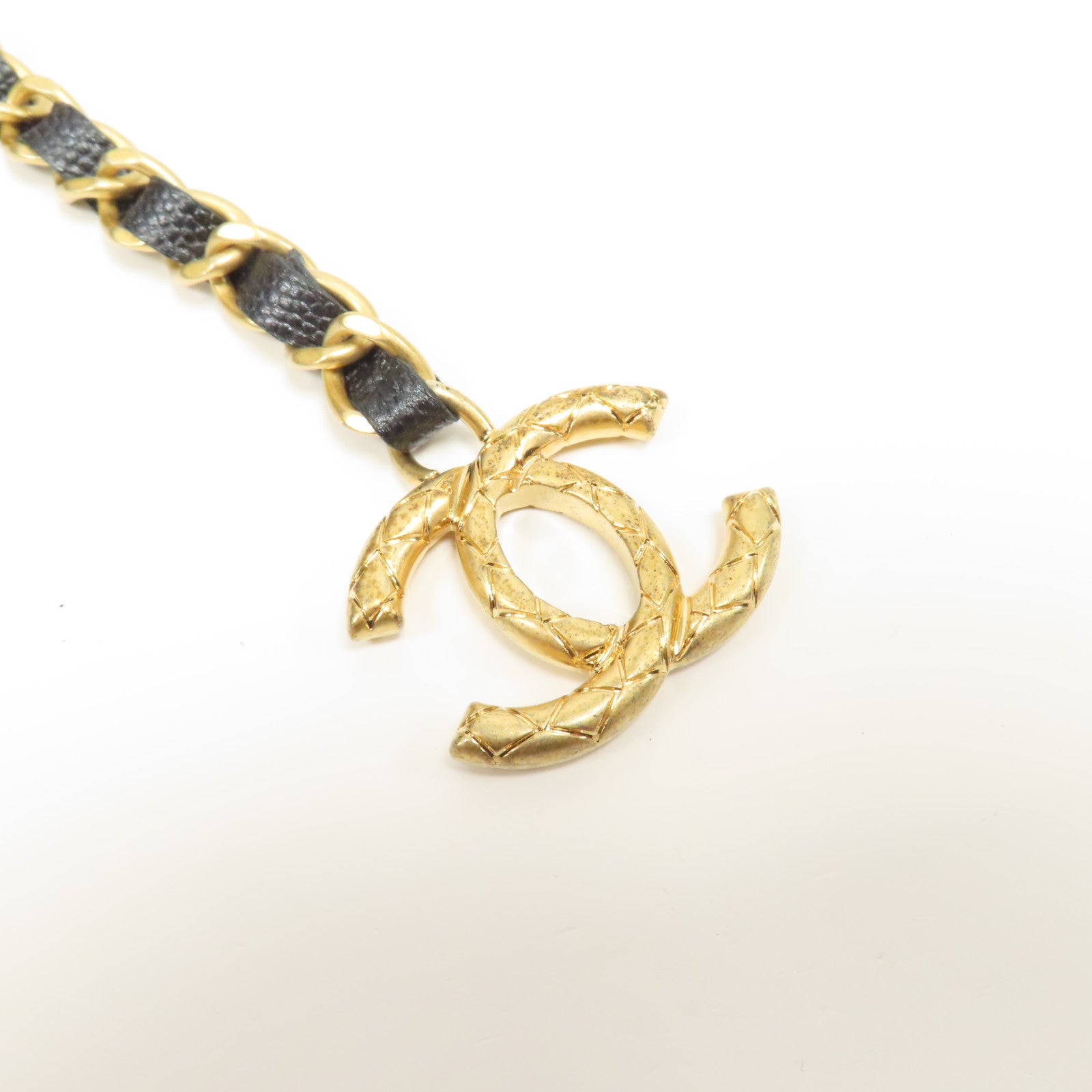 CHANEL 【激減優惠】菱格Caviar皮革Small Vanity Case金扣鏈帶肩背袋深藍色