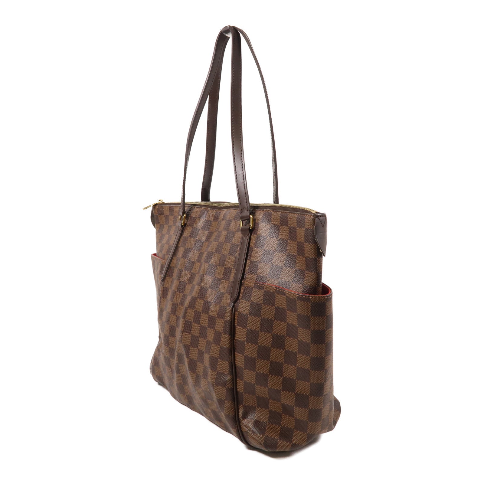 LOUIS VUITTON Damier Ebene Totally MM金扣肩背袋