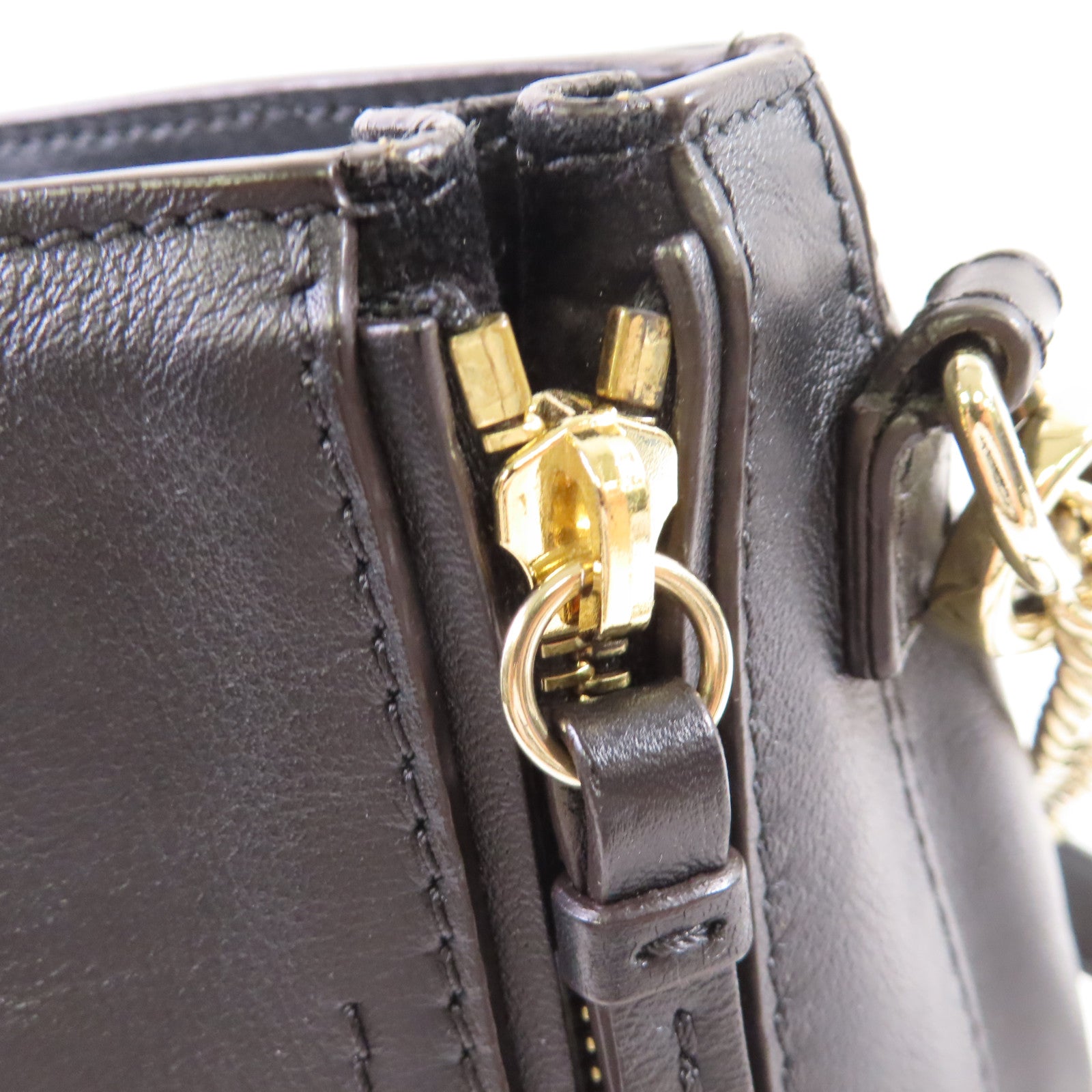 Chloe 牛皮皮革Faye 2Way Backpack金扣肩背背包兩用袋黑色