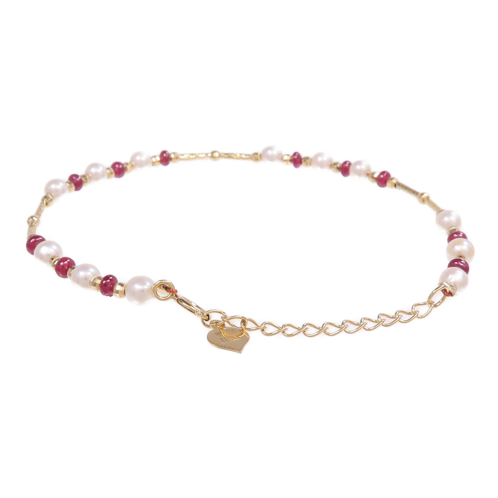 JEWELRY 18K黃金Ruby Pearl Bracelet紅寶石/珍珠手鏈