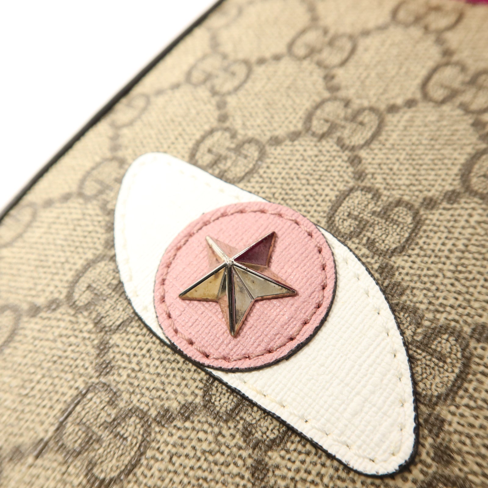 GUCCI 塗層帆布Shoulder Bag銀扣肩背袋