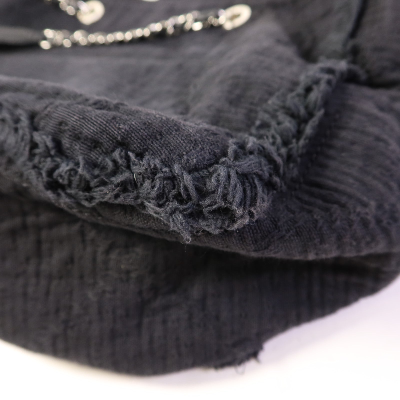 CHANEL 布料2 Way Shoulder Bag銀扣手挽肩背兩用袋