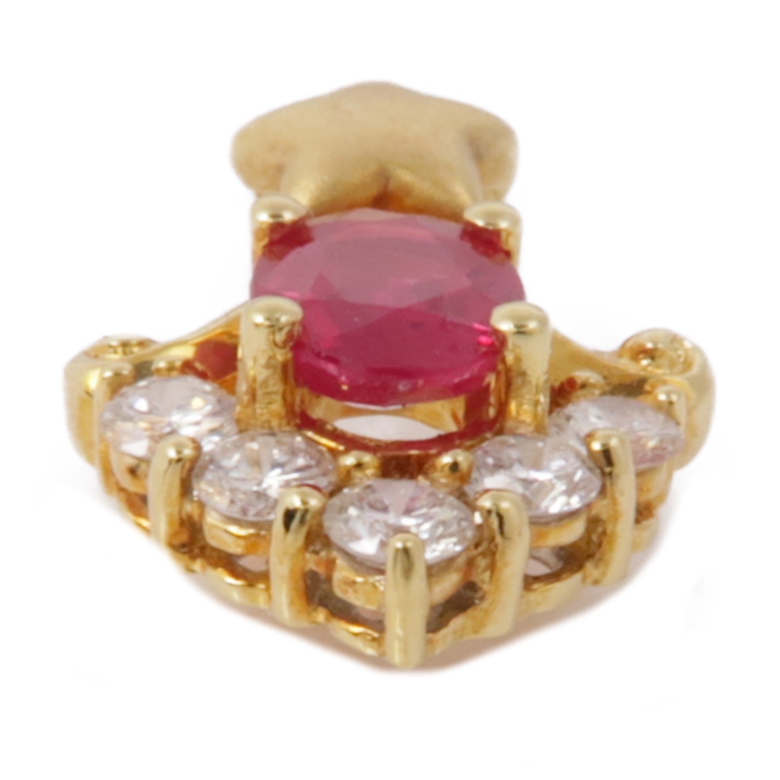 JEWELRY 18K黃金Ruby/Diamond Pendant Top紅寶石/鑽石吊墜