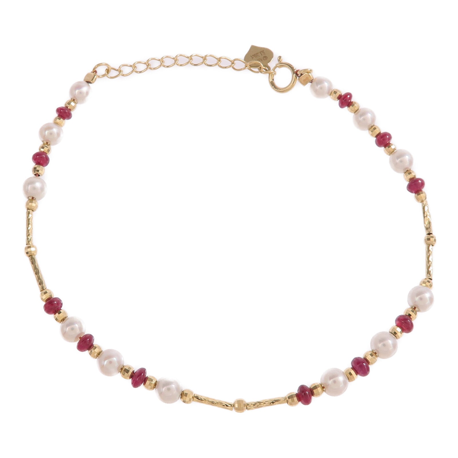 JEWELRY 18K黃金Ruby Pearl Bracelet紅寶石/珍珠手鏈