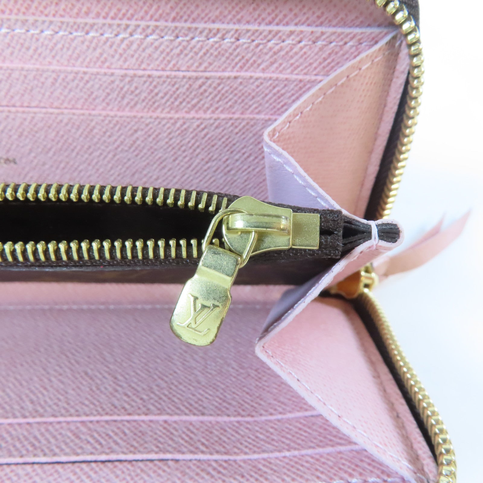 LOUIS VUITTON Monogram Long wallet金扣長錢包啡色/粉紅色