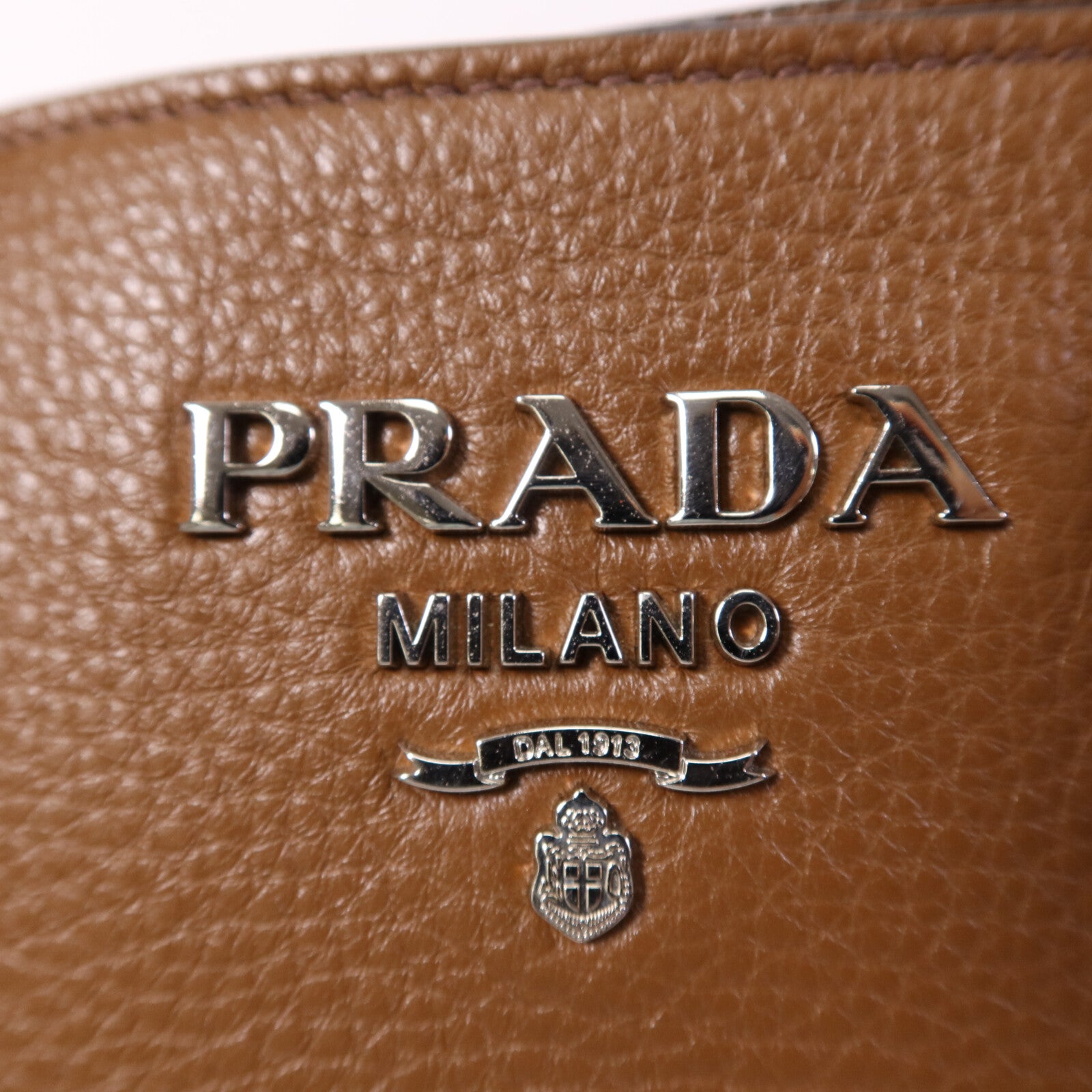 PRADA 牛皮皮革2 Way Shoulder Bag銀扣手挽肩背兩用袋
