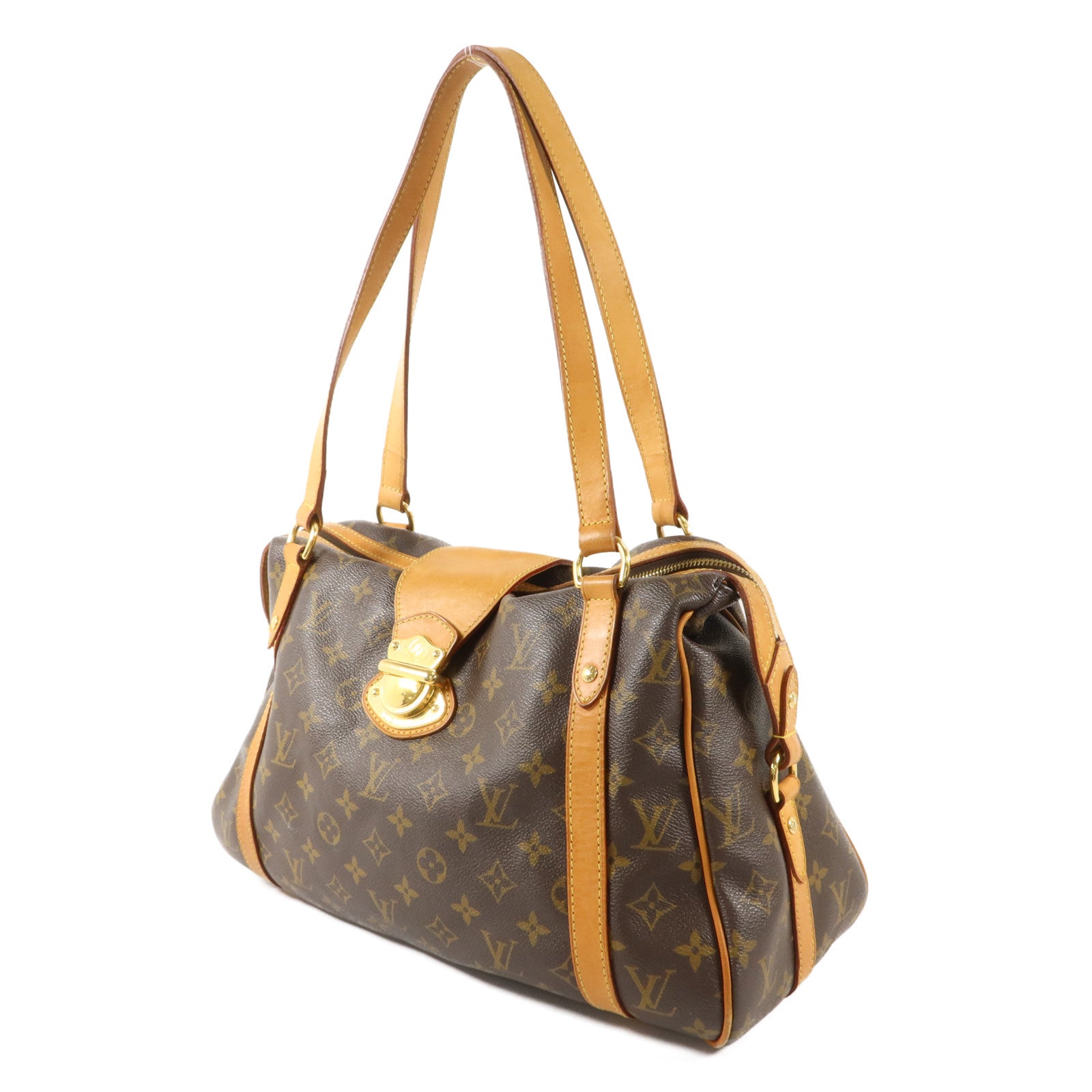 LOUIS VUITTON Monogram Stresa PM肩背袋棕色