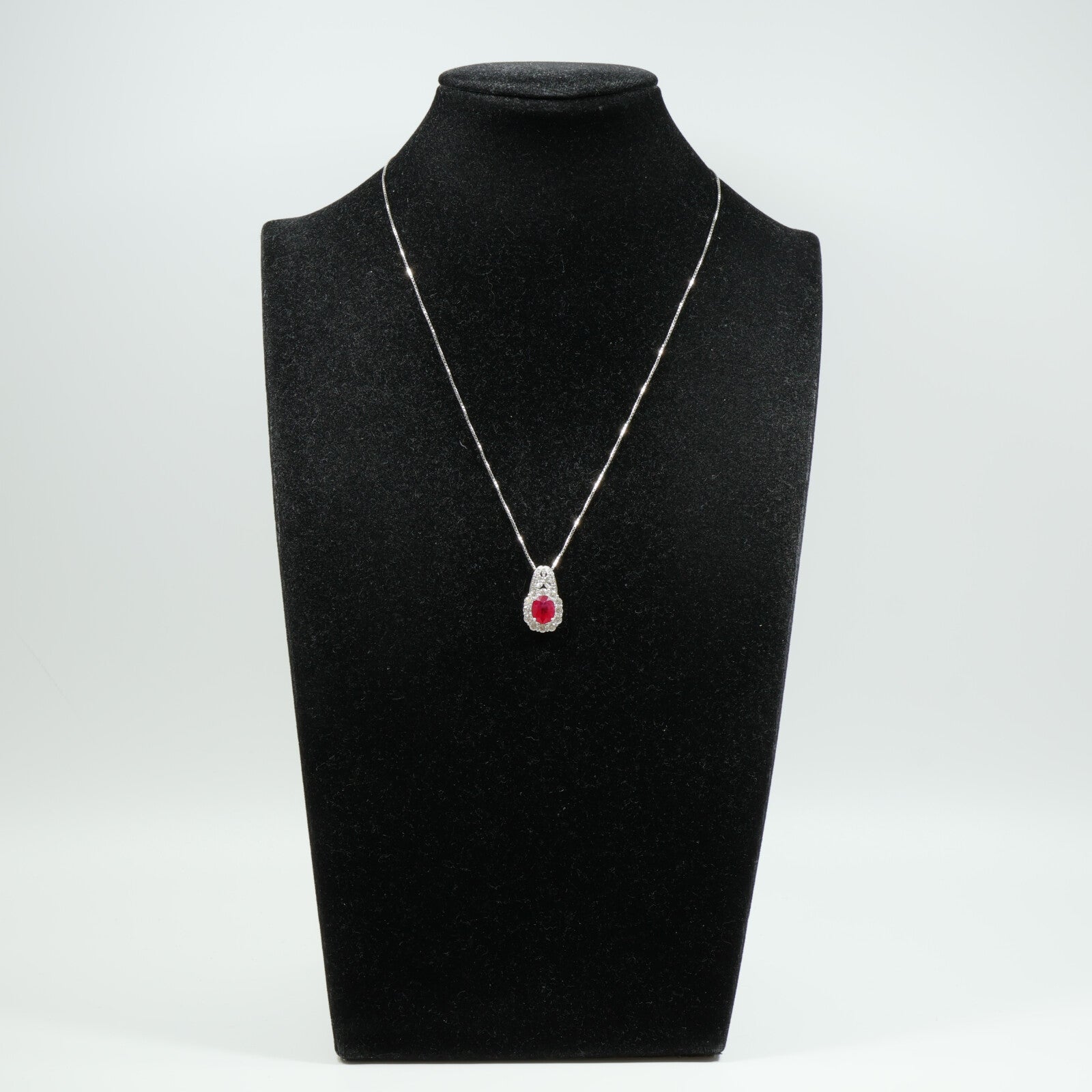 JEWELRY PT850鉑金Ruby Diamond Necklace紅寶石/鑽石項鍊