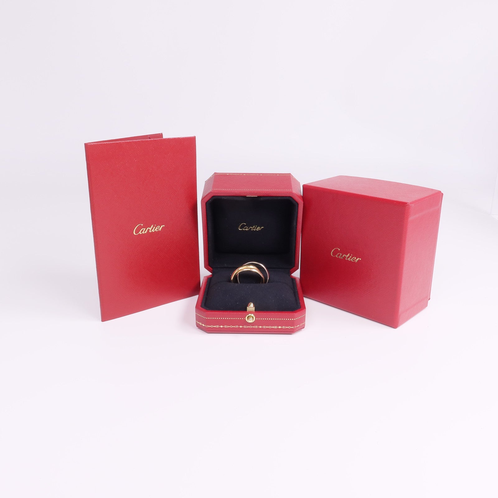 CARTIER 18K黃金/白金/玫瑰金Trinity Ring戒指Cartier#60/US#9.25