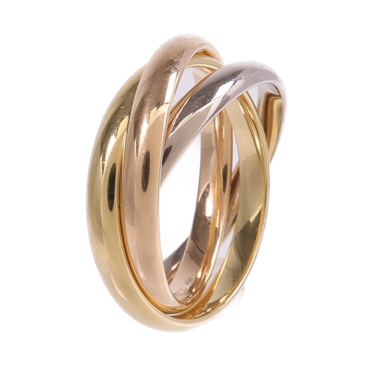 CARTIER 18K黃金/白金/玫瑰金Trinity Ring戒指Cartier#60/US#9.25