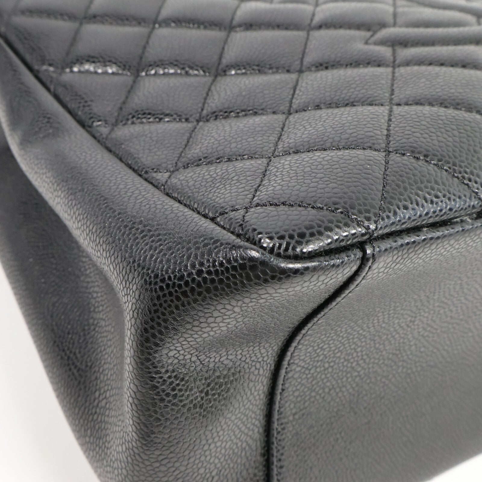 CHANEL 牛皮皮革GST Grand Shopping Tote Bag鏈帶肩背袋