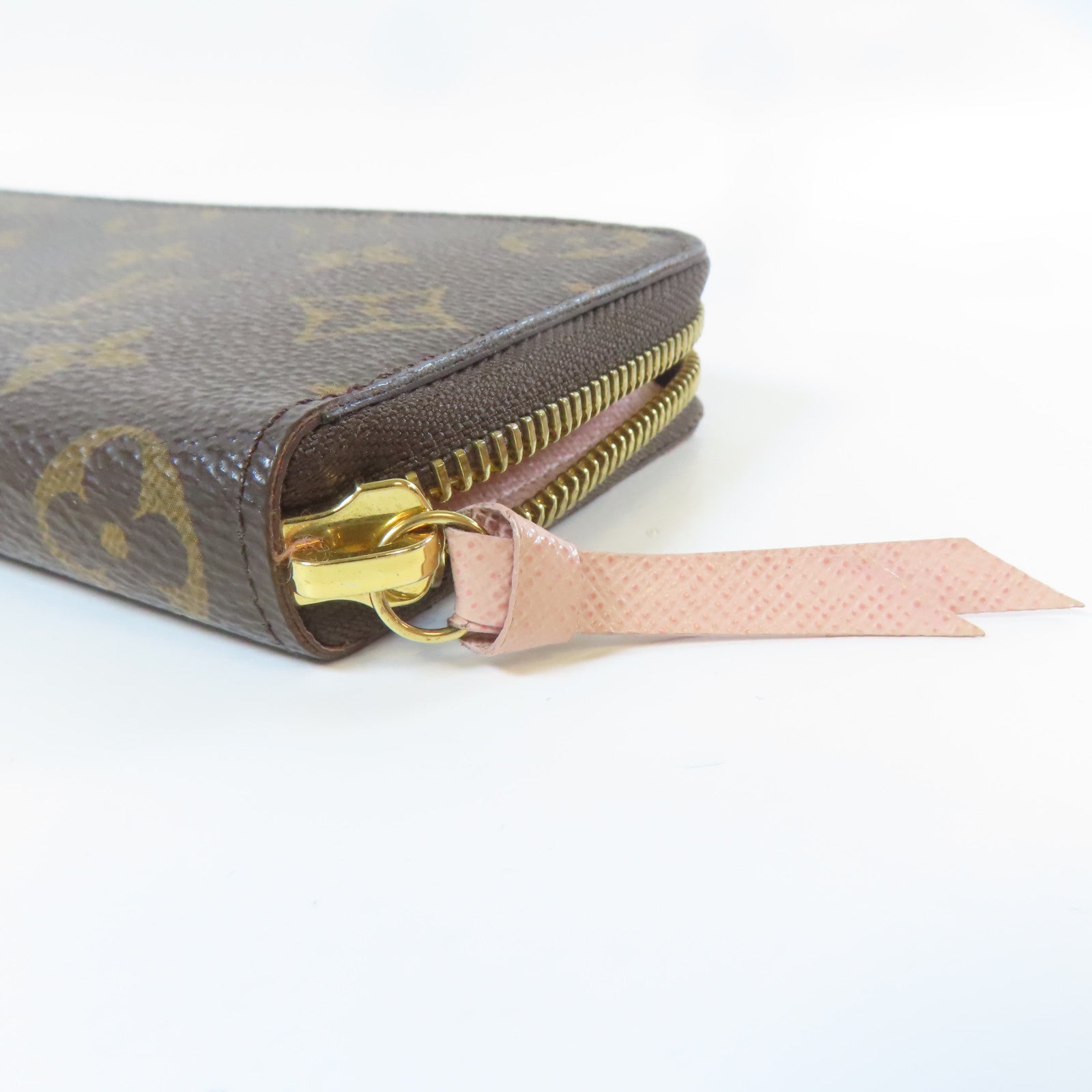LOUIS VUITTON Monogram Long wallet金扣長錢包啡色/粉紅色
