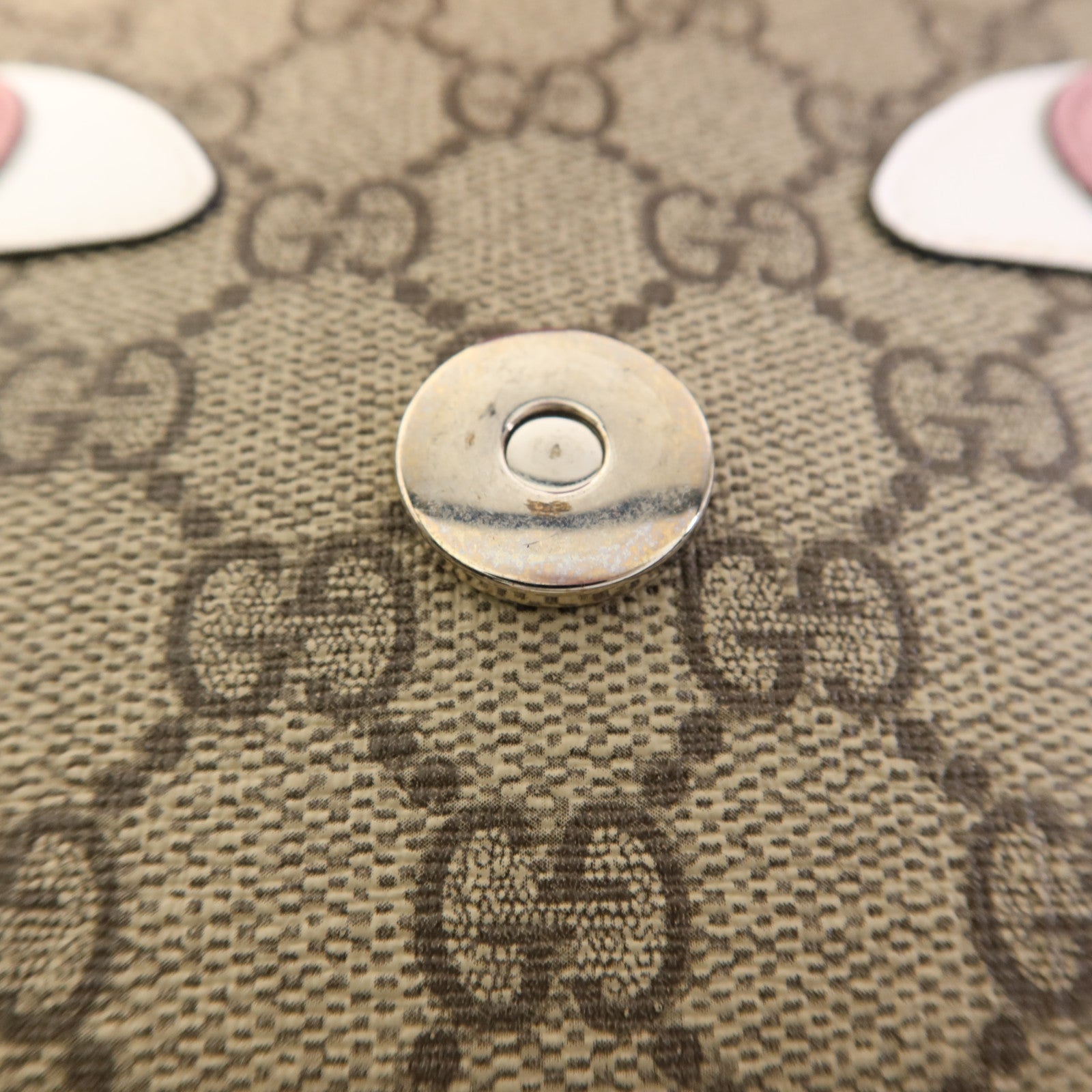 GUCCI 塗層帆布Shoulder Bag銀扣肩背袋