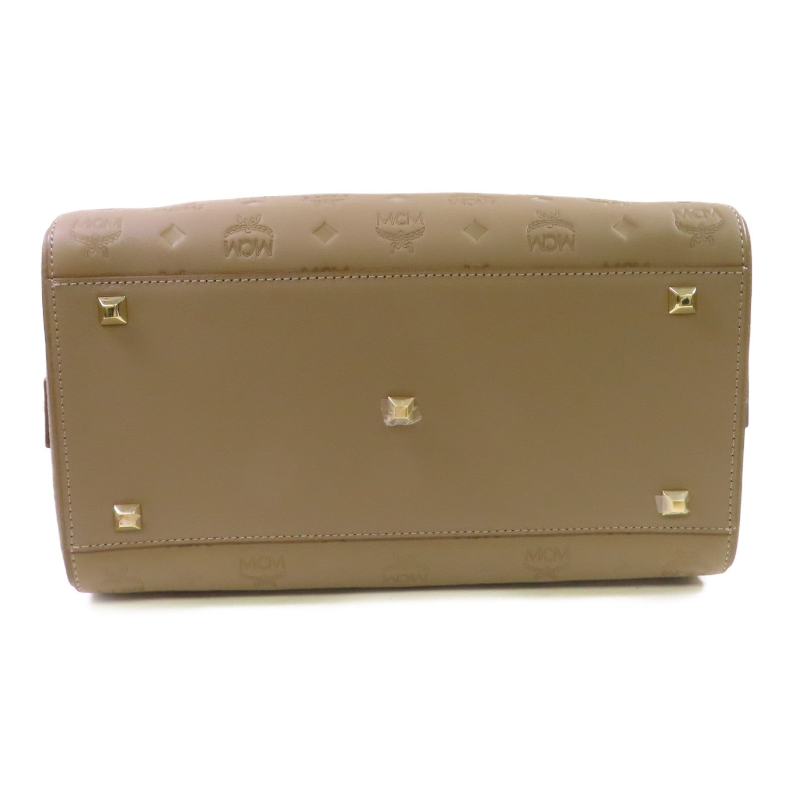 MCM 牛皮皮革2Way Shoulder Bag金扣手挽肩背兩用袋灰色