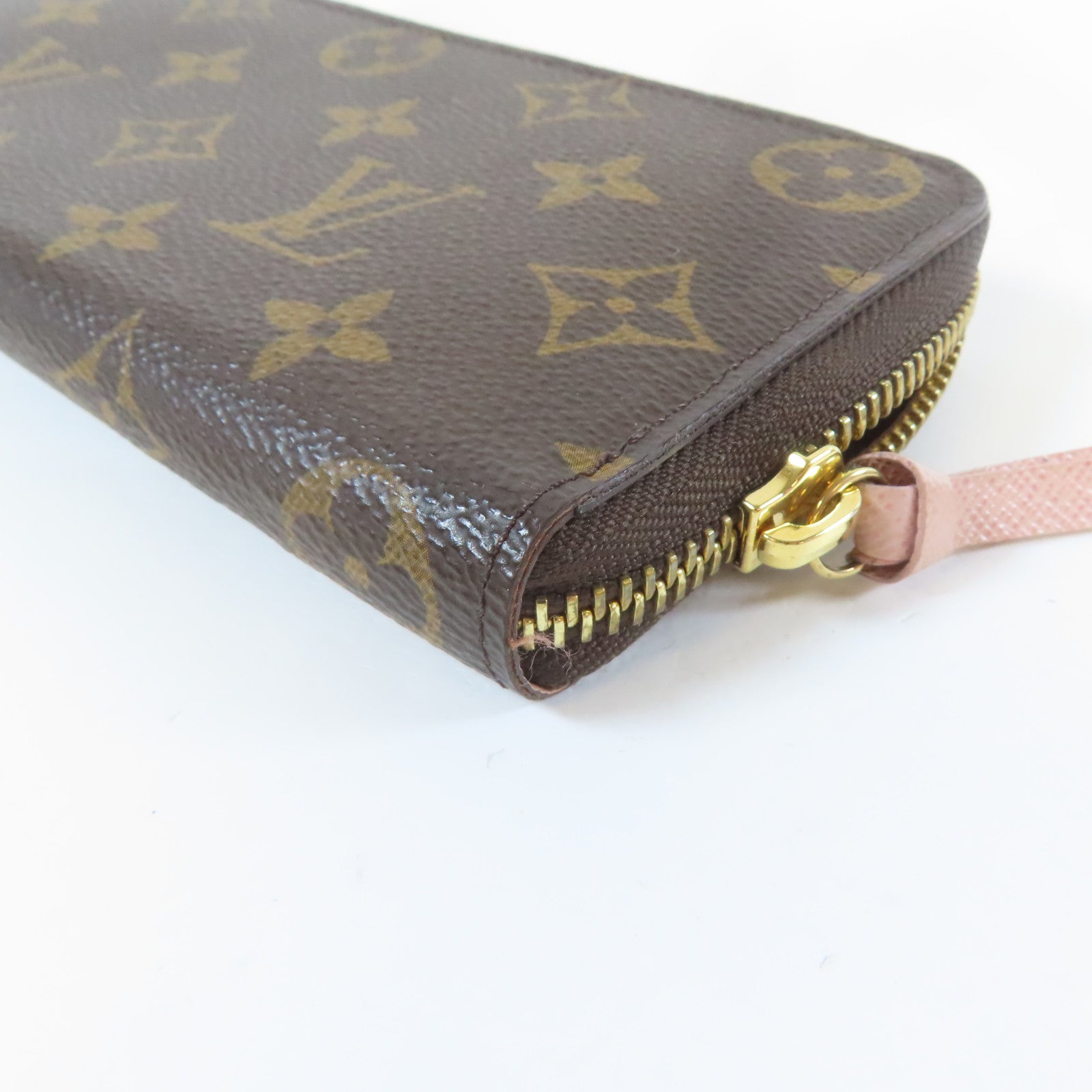 LOUIS VUITTON Monogram Long wallet金扣長錢包啡色/粉紅色