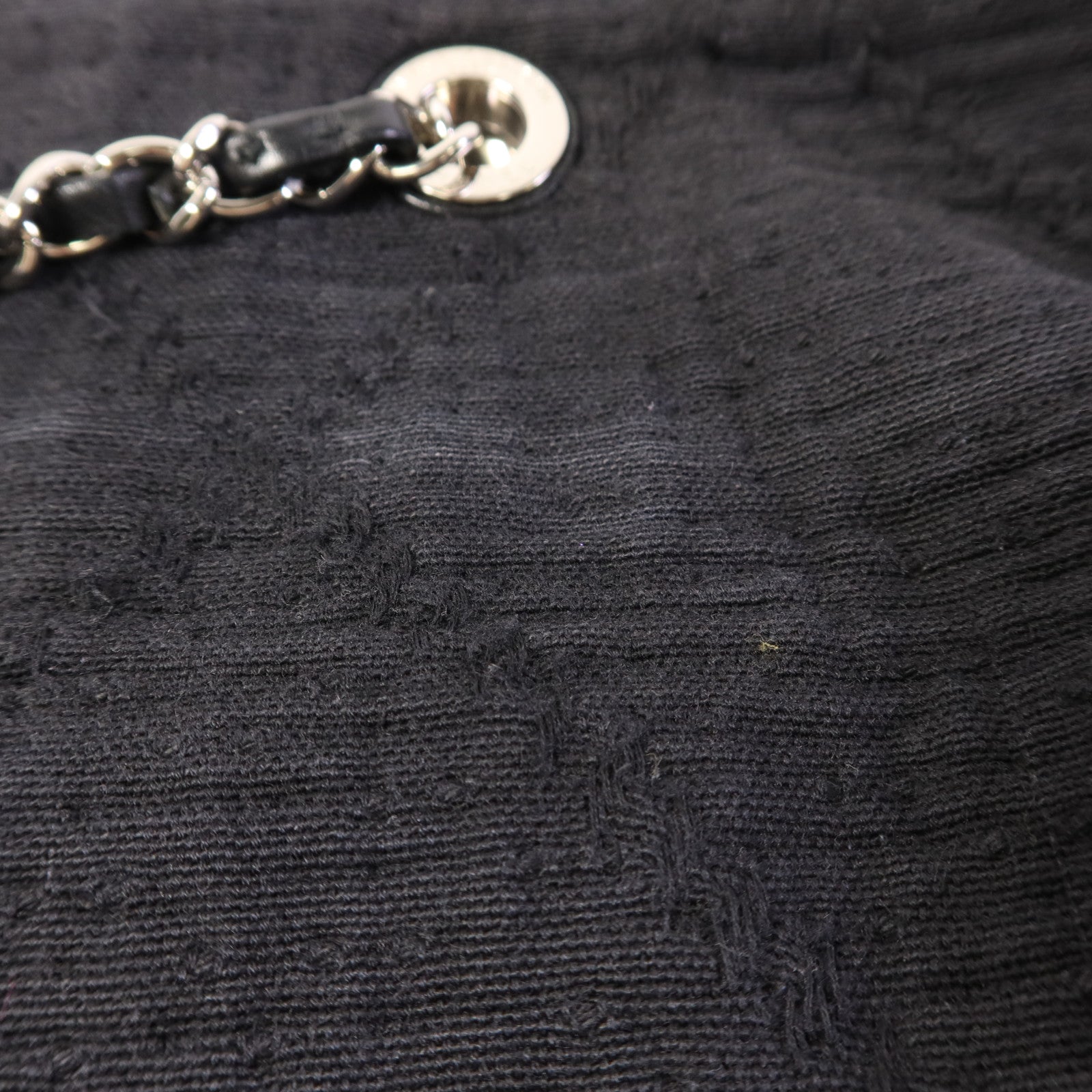 CHANEL 布料2 Way Shoulder Bag銀扣手挽肩背兩用袋